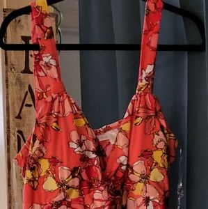 Pink floral maxi dress EUC